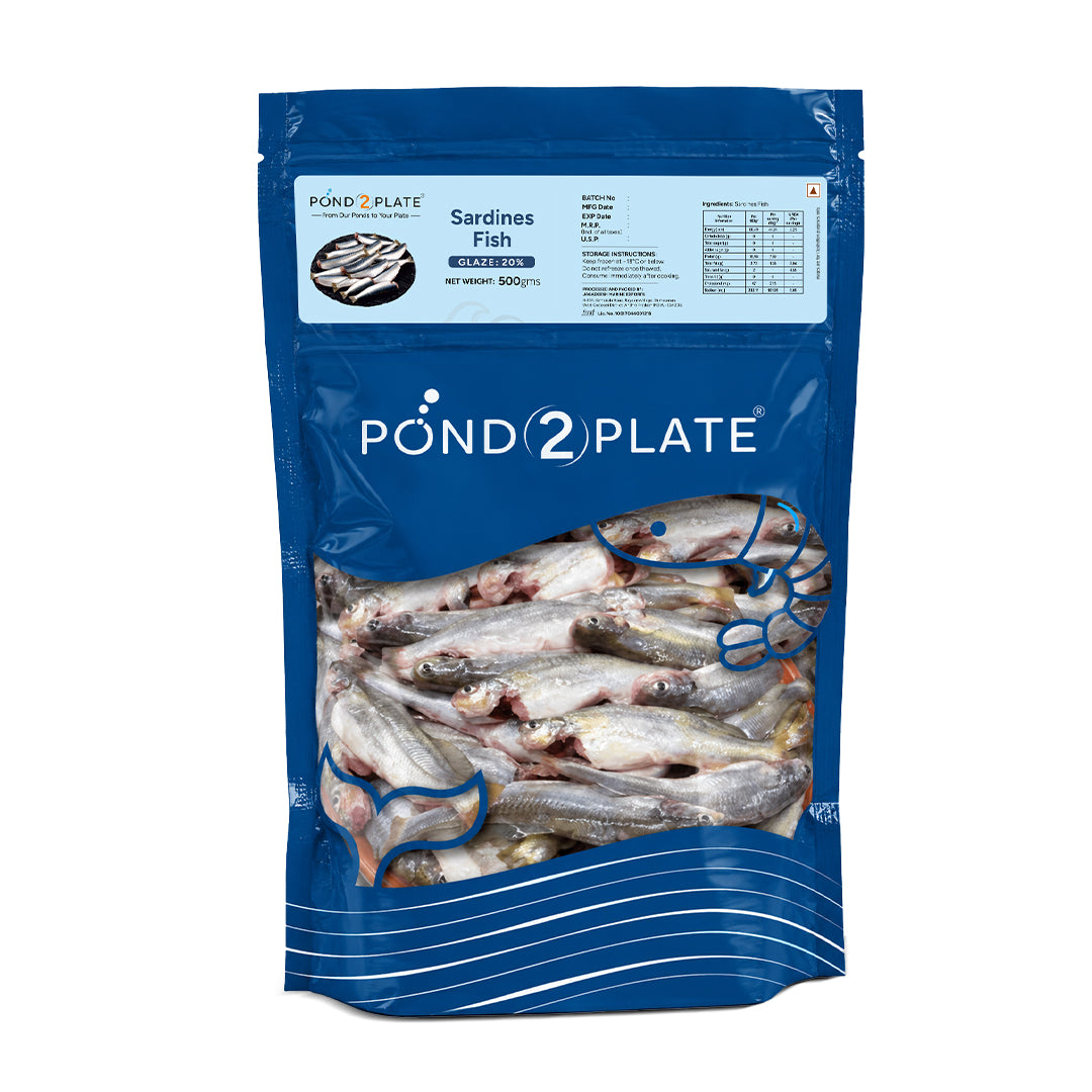 Sardine Fish - Whole Cleaned, 400 g (10–15 Pieces)